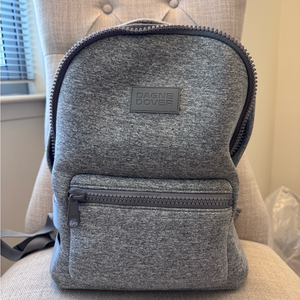 Dagne Dover Gray Minimalist Backpack with Padded Straps